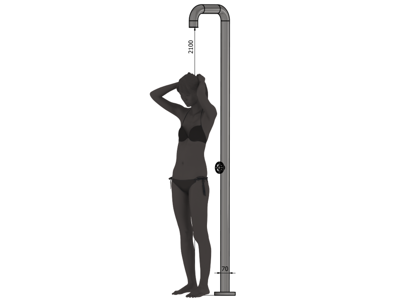 size indication: the model is 180 cm tall