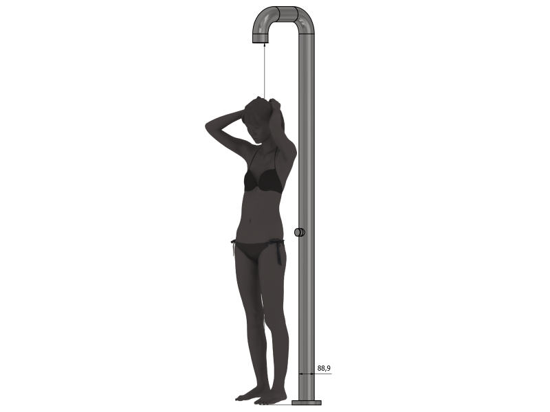 size indication: the model is 180 cm tall