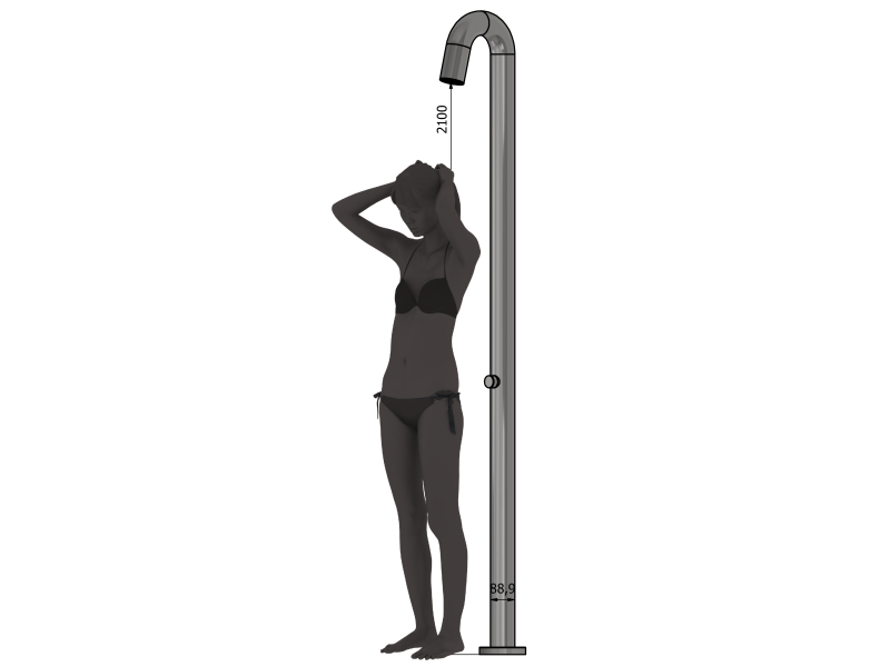 size indication: the model is 180 cm tall